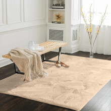 (120x170 cm (4ft x 5ft 8")_Small Rugs Livingroom Bedroom Area Carpet, Fluffy Cream Beige) Faux Fur Rugs Living Room Non Slip Area Rug Carpet