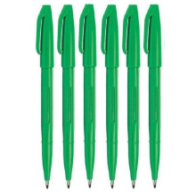 Pentel Green Original Sign Pen S520 -kuituk   rkinen tussikyn   , v   rillinen tussikyn   , 2 mm:n k   rki, 1 mm:n viivanleveys (6 kpl pakkaus)