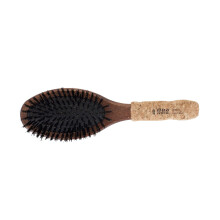 Ibiza Hair Professionele ovale platte borstel (OC4) met versterkte varkens- en nylon borstelharen en kurken handvat Cre?r glanzend glad haar voor kor