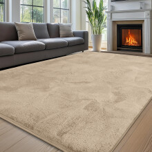 (160x230 cm (5ft 3" x 7ft 6")_Large Rugs For Bedroom Living Room, Fluffy Cream Beige) Faux Fur Rugs Living Room Non Slip Area Rug Carpet