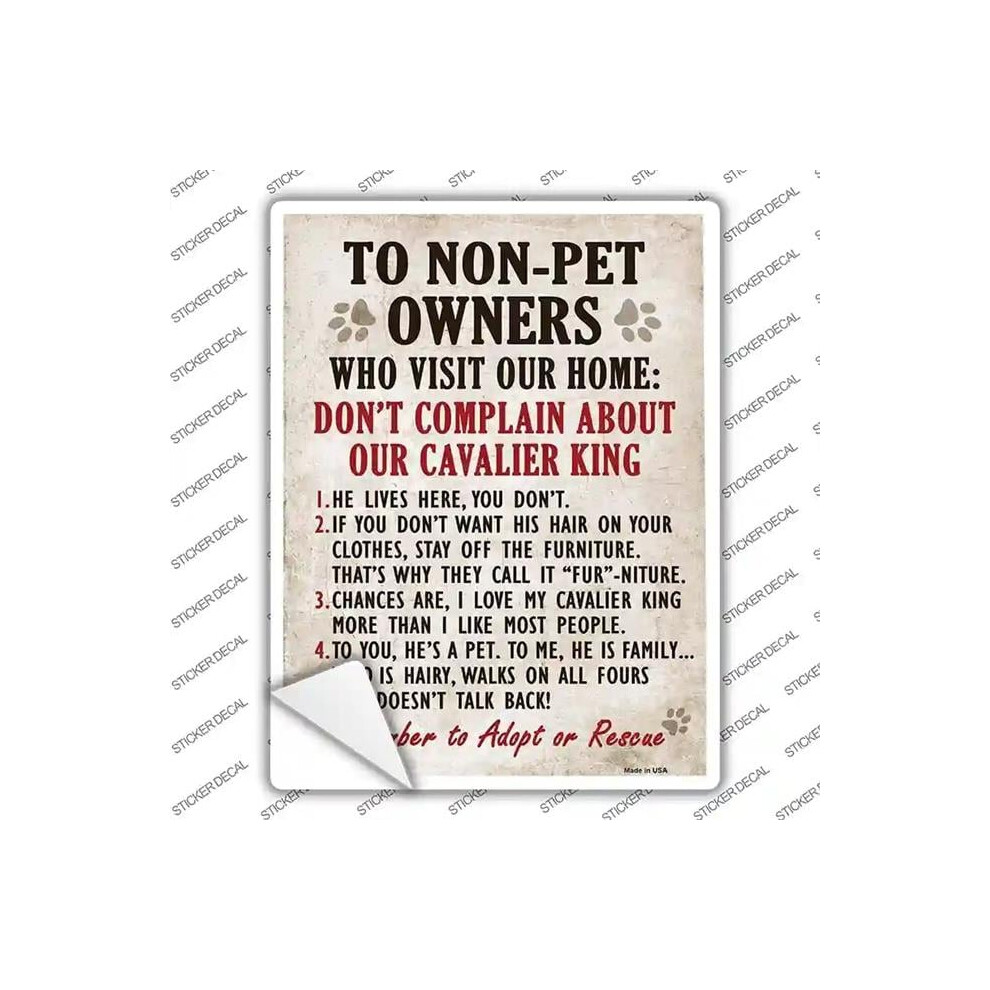Smart Blonde P-1629S-S Non-Pet Owners Cavalier King Novelty Rectangle Sticker Decal - Small 792636327452