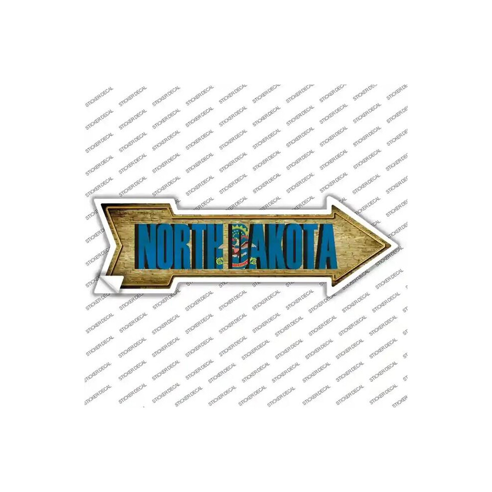 Smart Blonde A-227S-L North Dakota Novelty Arrow Sticker Decal - Large 792636334566
