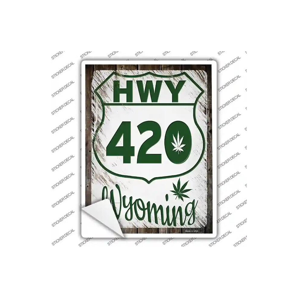 Smart Blonde P-3305S-Xl Hwy 420 Wyoming Novelty Rectangle Sticker Decal - Extra Large 792636330247