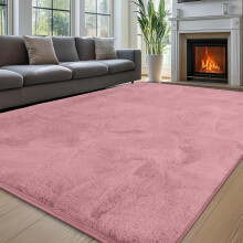 (200x290 cm (6ft 6" x 9ft 5")_Extra Large Rugs Indoor Outdoor Floor Area Carpet, Fluffy Pink) Faux Fur Rugs Living Room Non Slip Area Rug Carpet