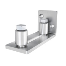 JUBEST RVS Schuurdeur Vloergeleider Schuifdeur Vloergeleider - Verstelbare Rol Wandgemonteerde Vloergeleider voor Deur Dik Tot 2 1/8 Inch Fl