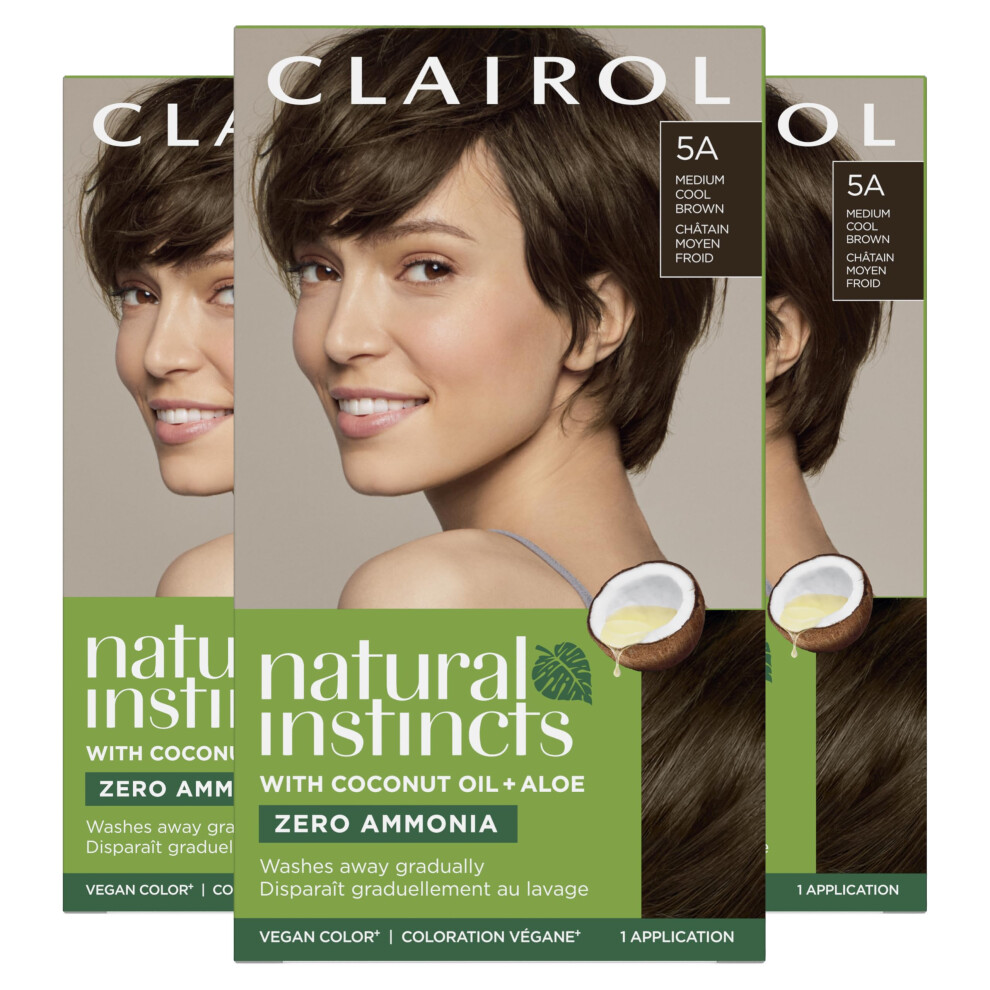 Clairol Natural Instincts Demi-Permanent Haarfarbe 5A Mittelk Hlbraun Haarfarbe 3Er-Pack-image
