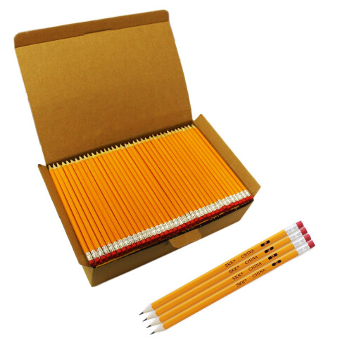 SKKSTATIONERY 360τμχ Προ-ξυσμένα Μολύβια με γόμα, Νο.2 Ξύλινα Μολύβια Μαζικής Παραγωγής