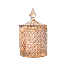 Rainie Love Home Basic Food Storage Organisation Set-Crystal Diamond Faceted Jar med Crystal Lid Egnet som en slikskål Cookie Tin Biscuit Barrel