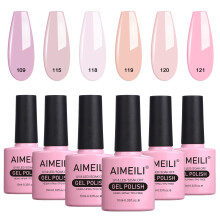Conjunto de Esmalte de Unhas Gel Rosa Nude AIMEILI, 6pcs x 10ml