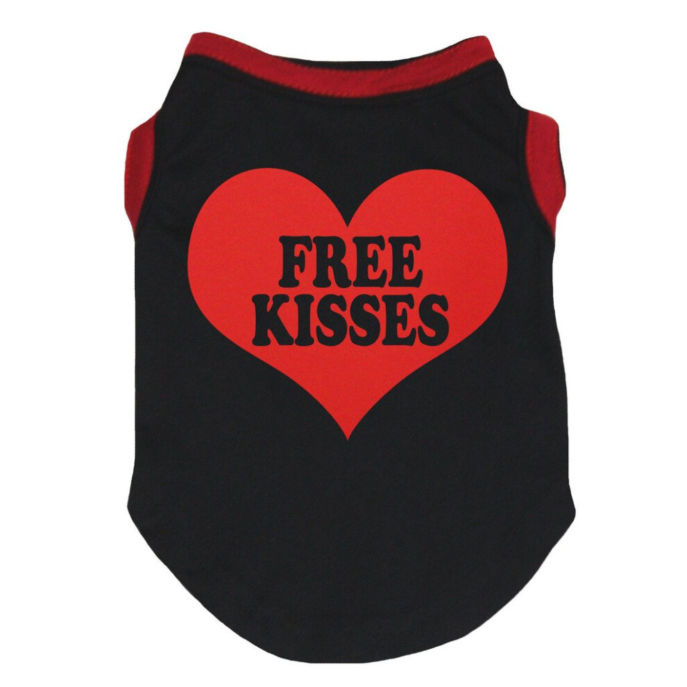 Petitebella Free Kisses, Maglietta Per Cucciolo Di Cane Con Cuore (Nero/Rosso, Xxl)-image