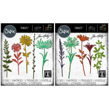Tim Holtz Sizzix blomsterst?ngler Tyndt bundt - vilde blomsterst?ngler #1 og vilde blomsterst?ngler #2