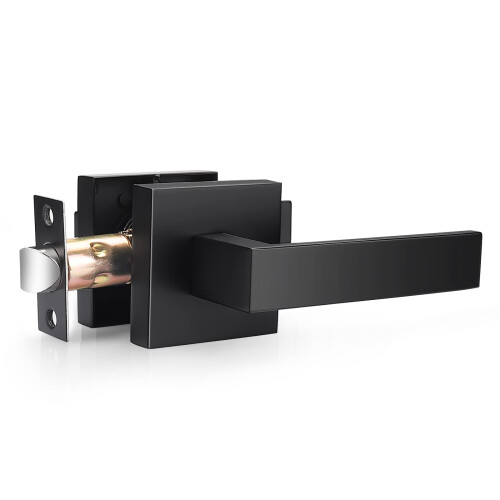 Perilla De Puerta Redonda De Paso Sin Llave – Acero Inoxidable Negro Mate – Probrico – Para Puertas Interiores