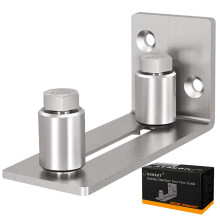 JUGREAT Barn Door Floor Guide Stainless Steel Sliding Door Guides Floor Mount Adjustable Roller Wall Mounted Floor Guide for Door Thick Up to 2 1/8 in