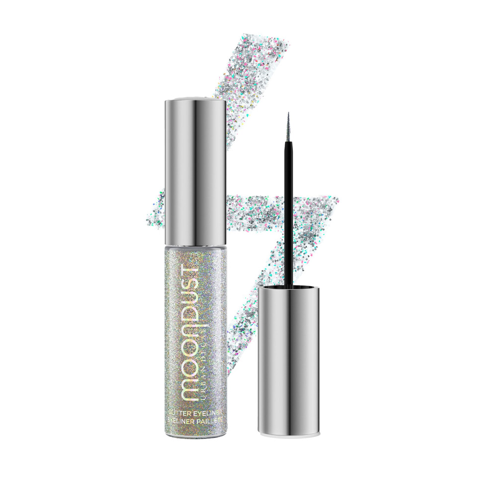 URBAN DECAY Moondust Liquid Glitter Eyeliner (Disco Daydream - Silver Holographic Glitter)  Sparkly Eye Liner  Glitter Eyeshadow Topper  Universal Shi