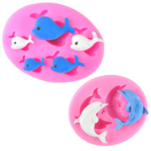 Ensemble de 2 Dolphin Moules de fondant baleine Silicone Sugarcraft Moule de gateau diy outils de decoration cupcake au chocolat Polymere en argi