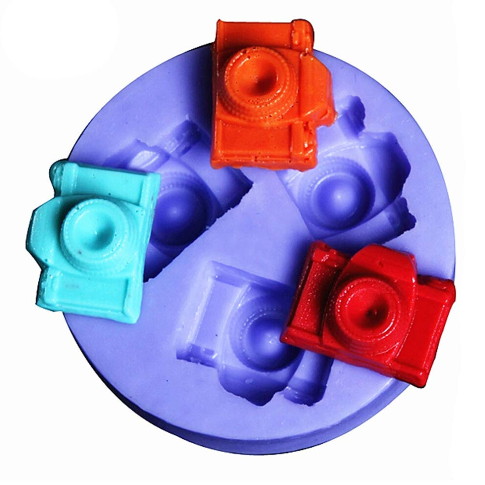 Mini-Kameraform Mit 3 Mulden, Fondantform, Zuckerpastenform, Kuchen- Und Cupcake-Dekorationswerkzeug, Epoxidharz, Polymer-Tonform-image