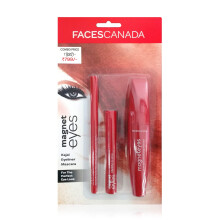 Zestaw Trio z serii Magneteyes FACESCANADA - czarny | Kredka do oczu + Eyeliner + Tusz do rzes | Lekki i trwaly | Makijaz oczu odporny na rozmazywani