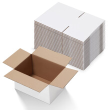 Calenzana 10x7x5 tommer forsendelsesbokse S?t med 25 hvide b?lgepapkasse til mailing af sm? virksomheder pakning gaver