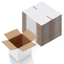 Calenzana 5x5x5 tommer forsendelsesbokse S?t med 25 hvide b?lgepapkasse til at sende pakning af sm? virksomheder