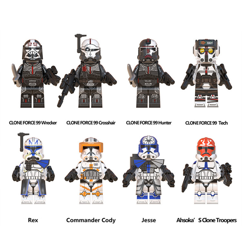 Bonxaif (Star Wars - A) 8Pcs Star Wars Clone Wars Fit Lego Minifigures Toy Fit Lego