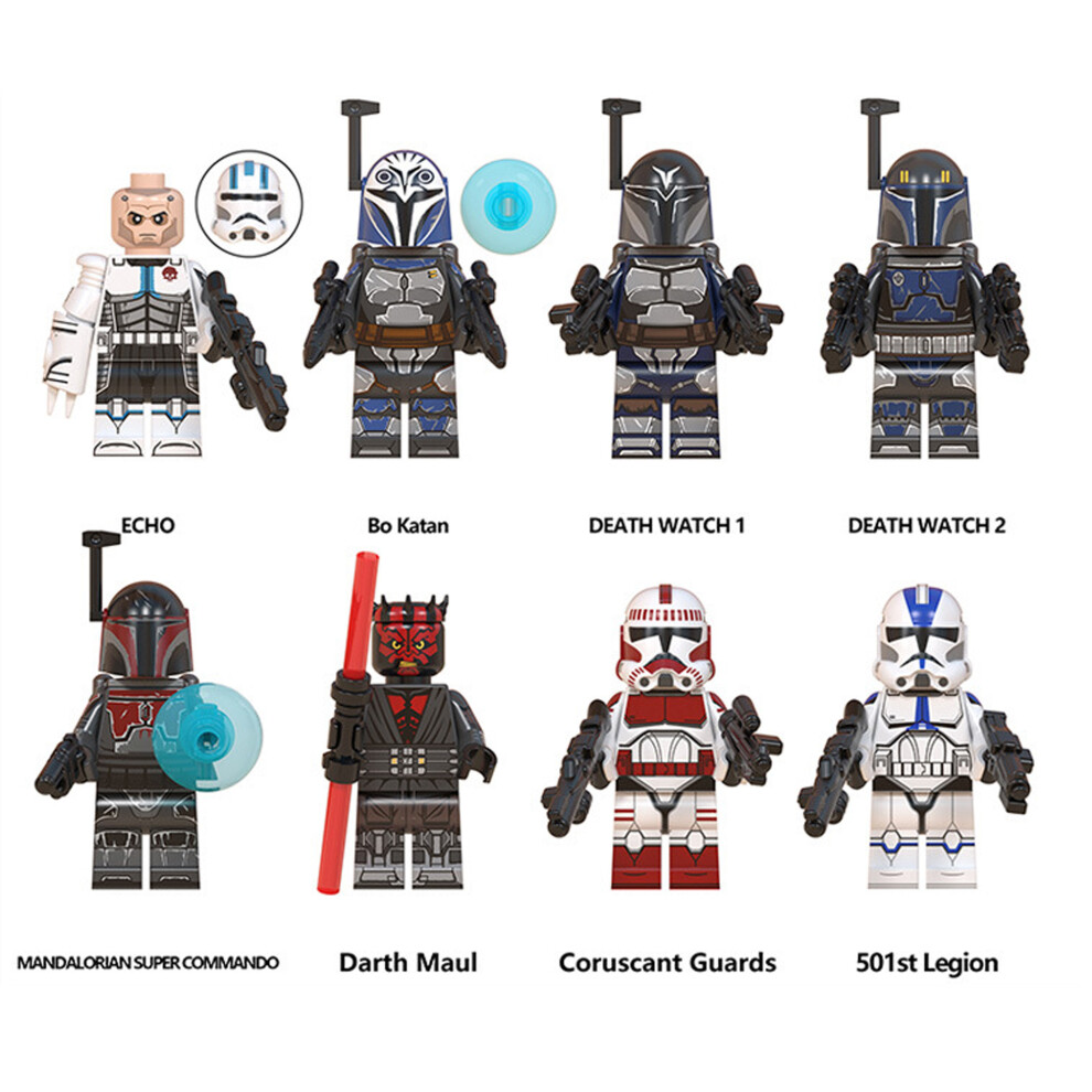 Bonxaif (Star Wars - B) 8Pcs Star Wars Clone Wars Fit Lego Minifigures Toy Fit Lego