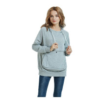 Kei Tomlison Pet Pouch Hoodie Lngrmad fleece Kitten Valphllare Sweatshirt fr kvinnor (ljusgr liten)