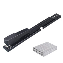 Long Reach Stapler Office Staplers Desktop Stapler 50 Sheets Capacity Long Arm Staplers with 1600pcs Staples (Black 50 Sheets Capacity)