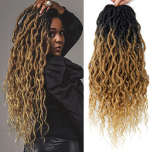Faux Locs Crochet Hair 6Packs 24Inch Pre-looped Long Goddess Locs Crochet Hair  Locs with Soft Curly Ends Dreadlocks Deep Wavy Faux Crochet Locs Synth