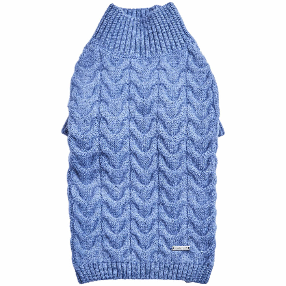 Pull classique en tricot textur    et pelucheux Blueberry Pet pour chien, col roul   , longueur dos bleu chin   , lot de 16, v   tements pour chiens