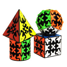 Yealvin Gear Speed ??Cube Set Gear Puzzle Cube Bundle of Gear Pyraminx Cube 3x3 Gear Cube Gear Cylindrical and Ball Cube Puzzle Toys for Kids 4st