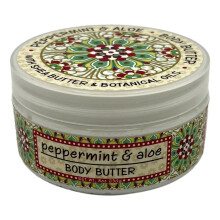 Greenwich Bay Trading Company MANTEIGA DE CORPO PEPPERMINT e ALOE - Coleção do Jardim - 227g
