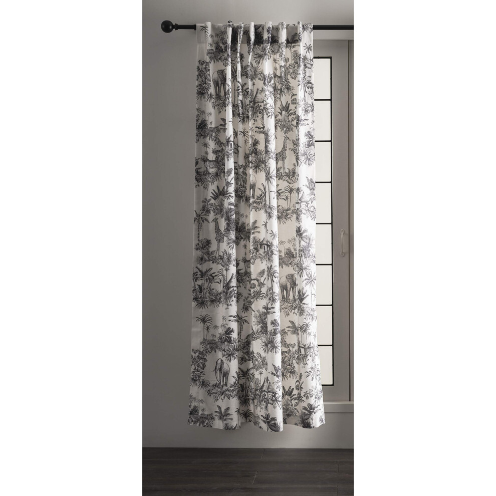 Rideaux Maison d'Hermine 100 % coton, panneau simple, 127 x 213 cm, facile     installer avec un passe-tringle et une boucle, pour salle de bain, c