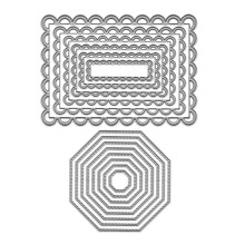 Metal indlejret rektangelramme sk?rematricer Lagdelt ottekantet udstansning til kortfremstilling Stencil pr?gev?rkt?j Scrapbog g?r-det-selv-?tsed