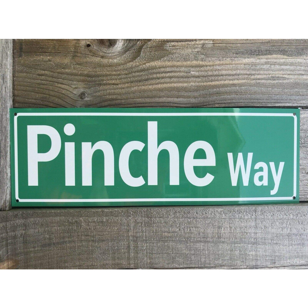 Mexico Pinche Way Tin Road Sign Mexican Rd Ave 40,6 X 10,2 Cm-image