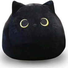 UEncounter Zwarte Kat Knuffel Knuffel Creatieve Kat Vorm Zacht Kussen Speelgoed Geschenken Schattige Poppen voor Vriendin Kinderen Baby Meisjes 55cm/