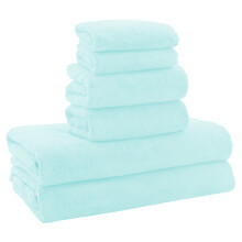 MOONQUEEN Ultra Soft Towel Set-Quick Drying-2 Bath Towels 2 Hand Towels 2 Washcloths - Microfiber Coral Velvet Highly Absorbent Towel for Bath Fitness