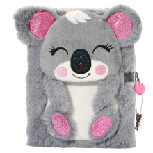 YOYTOO Koala-Tagebuch fur Madchen mit Schloss und Schlussel, Plusch-Koala-Tagebuch, Notizbuch fur Kinder, Tagebuch mit Geheimschloss und 160 lini