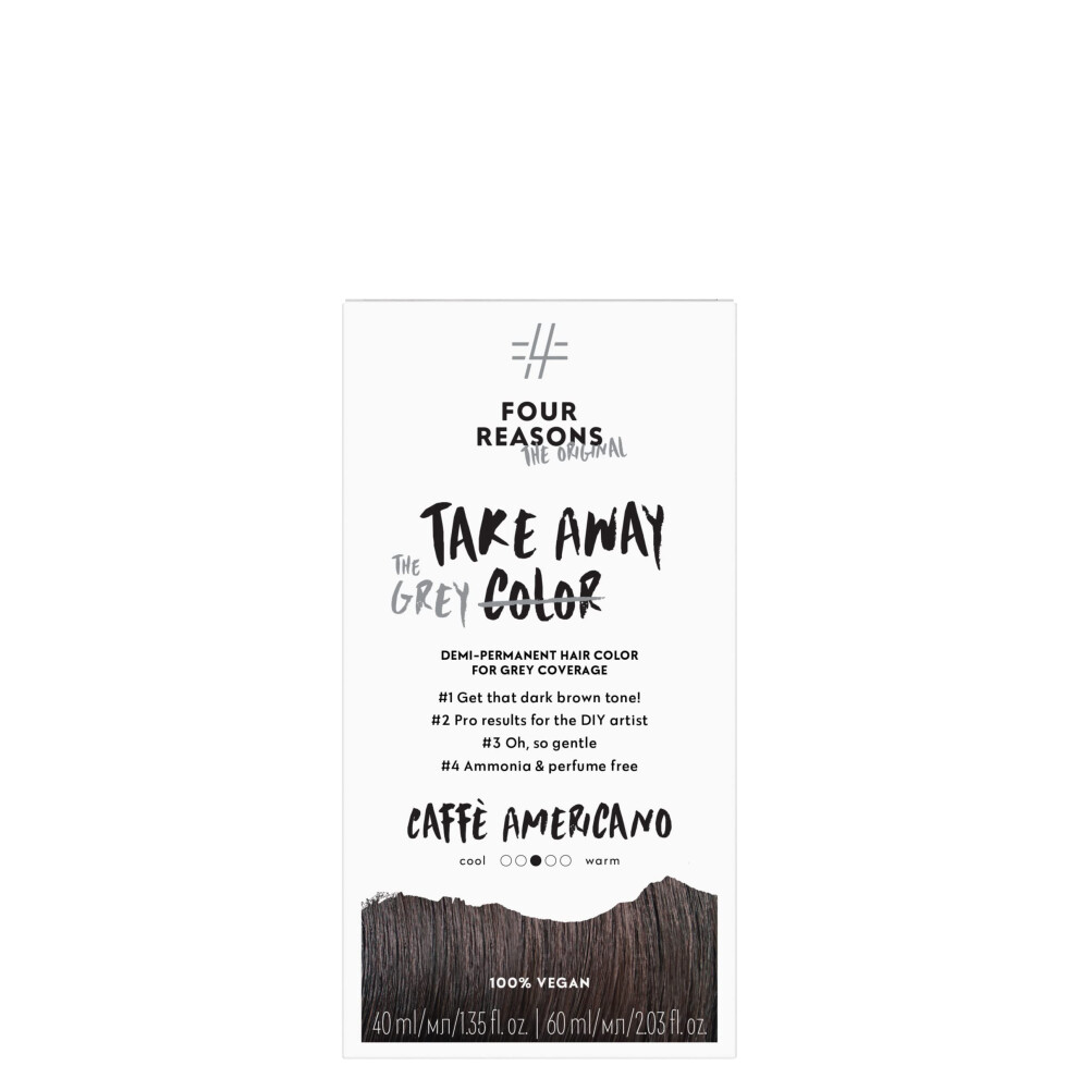 Four Reasons Original Takeaway Color - Caffe Americano 4.0 - Demi-Permanent Hair Color- Ammonia-Free and Fragrance-Free Hair Dye with GRAY COVERAGE --image-OPC-PGBVJWR-NEW