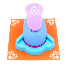 Kucaa Hollow Right-Angel Prægning Punch Handmade Scrapbooking Craft Lever Corner Punch Prægning Puncher Fancy Corner Punch (Peach Blossom)