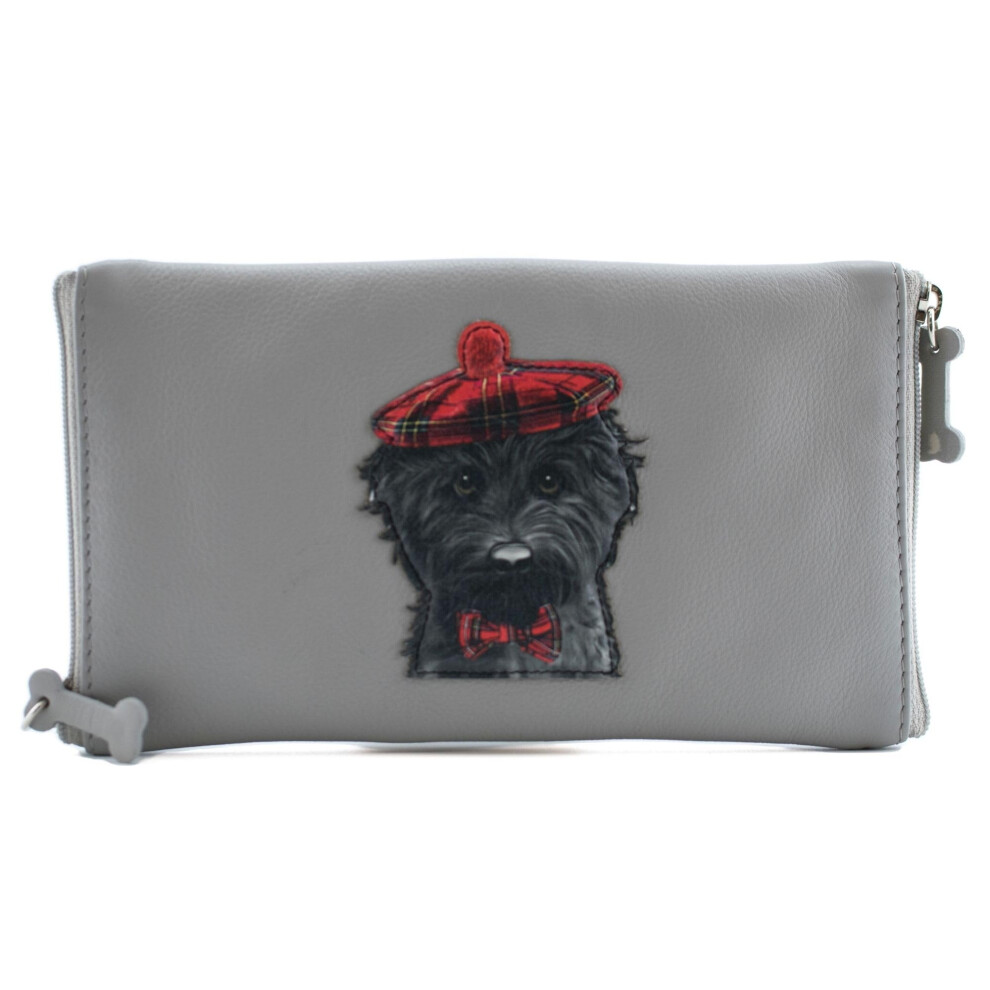 Mala Leather Grey (Grey) Cocos Dog Design Double Glasses Case