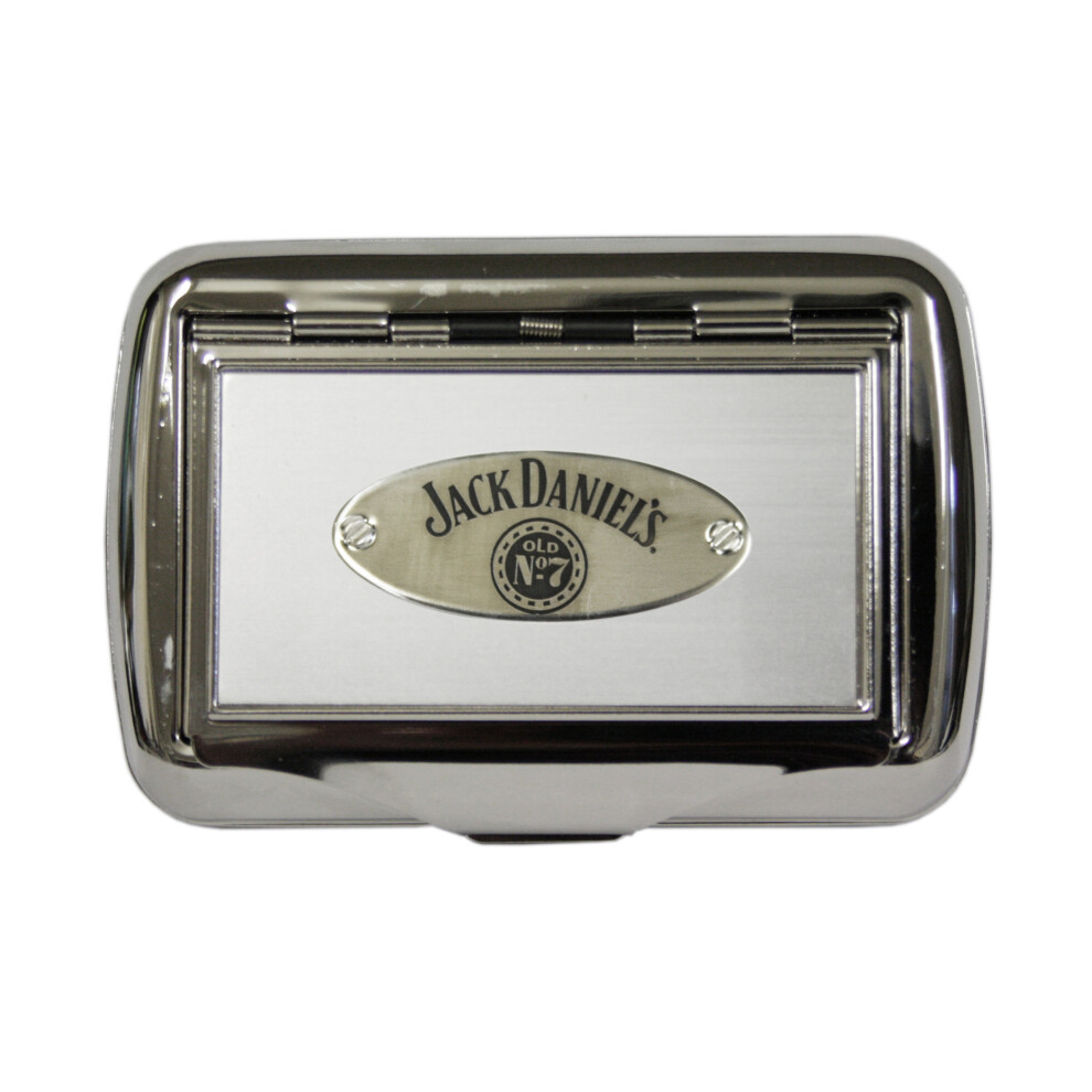 Knight Jack Daniels Oval Satin Chrome Tobacco Tin