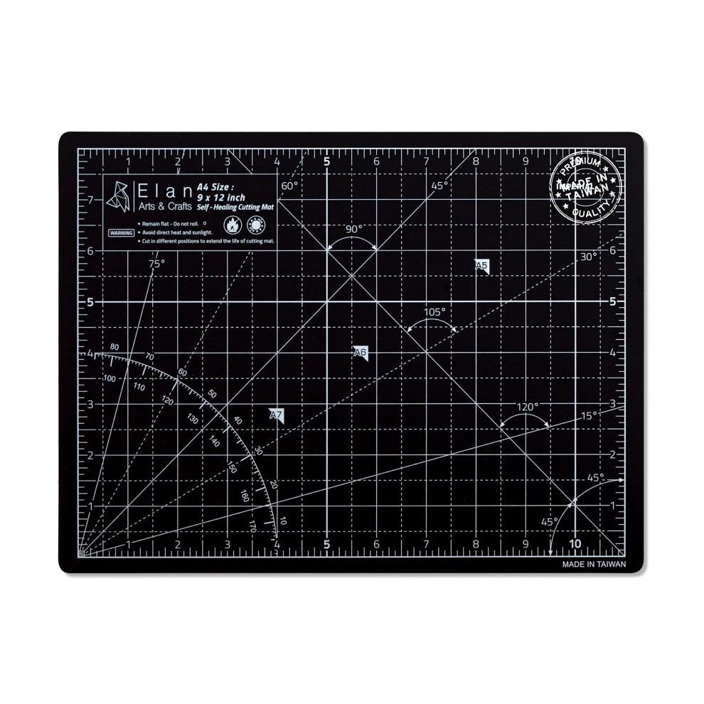 Elan Cutting Mat A4 & Taupe Self Healing Cutting Mat 9 X 12 Inch 5-Ply Craft Mat Hobby Cutting Mat 9X12 Inch Fabric Cutting Board For Black