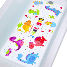 Tubozadi Bath Mat for Tub for Kids Dinosaur Non Slip Bathtub Mat for Baby Toddler 40X16 Inch Long Anti Skid Bathroom Shower Mat with Suction Cups & Dr