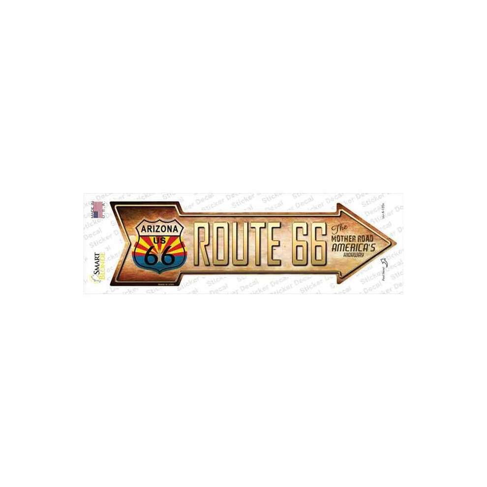 Smart Blonde A-135S-M Route 66 Arizona Flag Novelty Arrow Sticker Decal - Medium 792636332326
