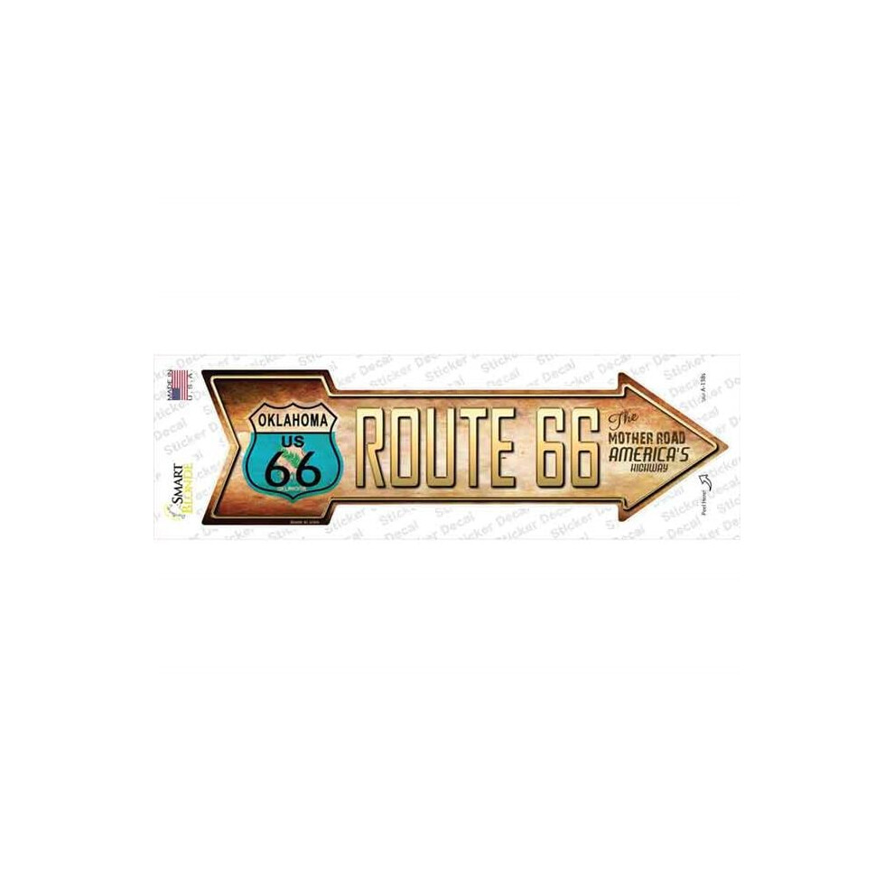 Smart Blonde A-138S-M Route 66 Oklahoma Flag Novelty Arrow Sticker Decal - Medium 792636332357