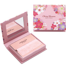[400 Counts + Mirror Case] ???herry Blossom Natural Oil Blotting Paper til ansigt med spejlkompakt og refill