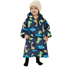 KFUBUO Dinosaurier-Decke, tragbar, Kapuzenpullover f?r Kinder und Kleinkinder, Sherpa-Decke, Sweatshirt mit Tasche, 2?6 Jahre alte Jungen und M?dchen,