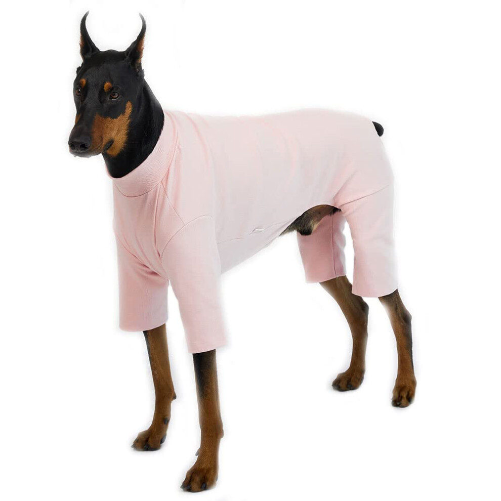 Pyjama pour chien Lucky Petter pour petit chien, combinaison basique, pyjama extensible (3XL, rose basique)