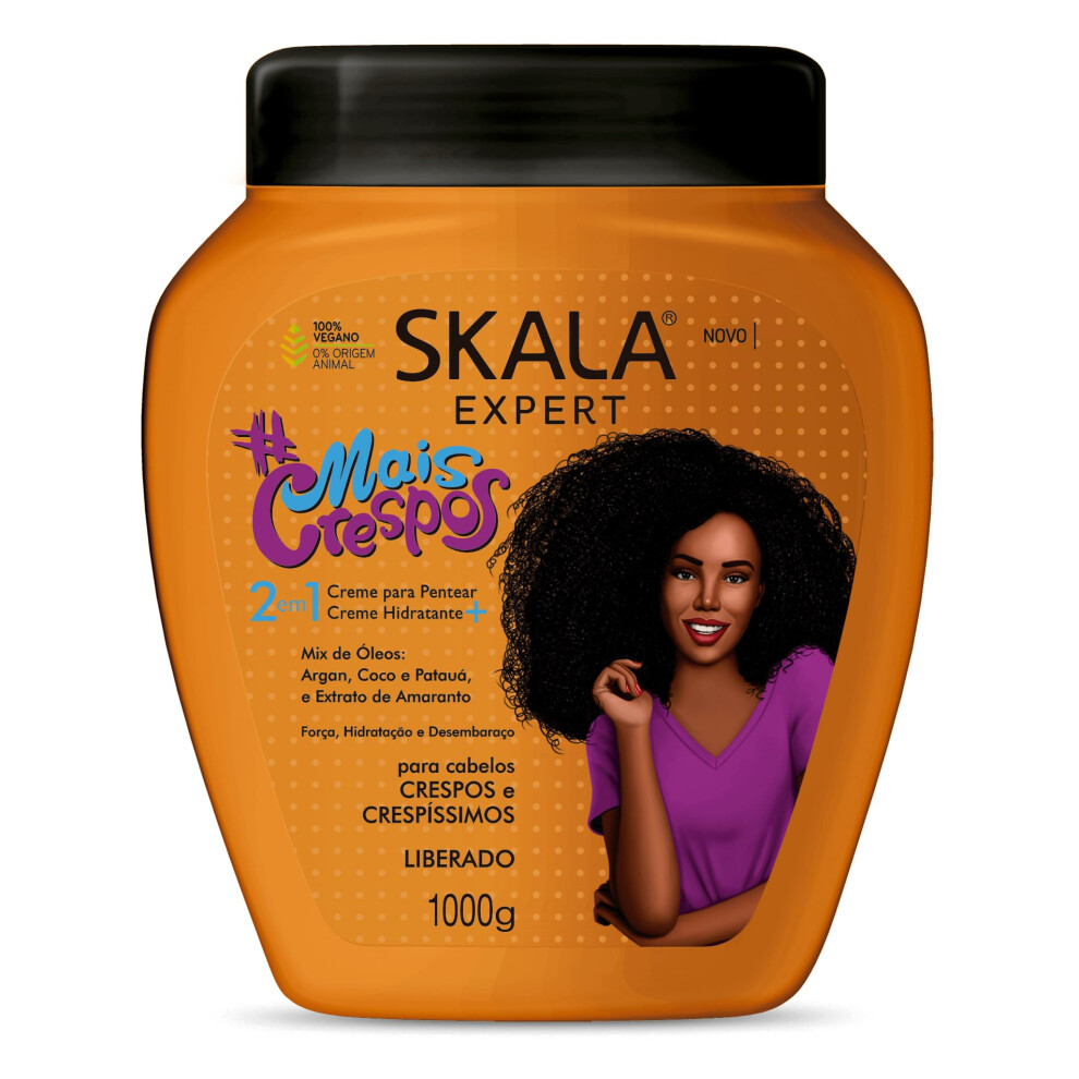Skala Cream - Expert - Creme De Tratamento 2 Em 1 Mais Crespos 1 Kg - (More Curls 2 In 1 Treatment Net 33.81 Oz)