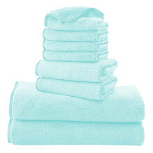 Tozy Microfiber Microfiber 8 pieces serviettes 2 serviettes de bain 2 serviettes a main et 4 chiffons laves serviettes tres douces hautement abso